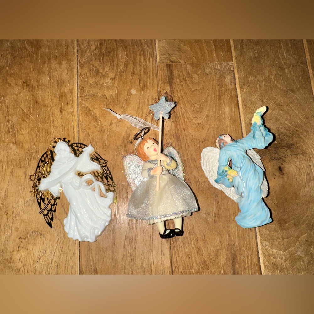 Vintage Hallmark Angel Ornament Trio